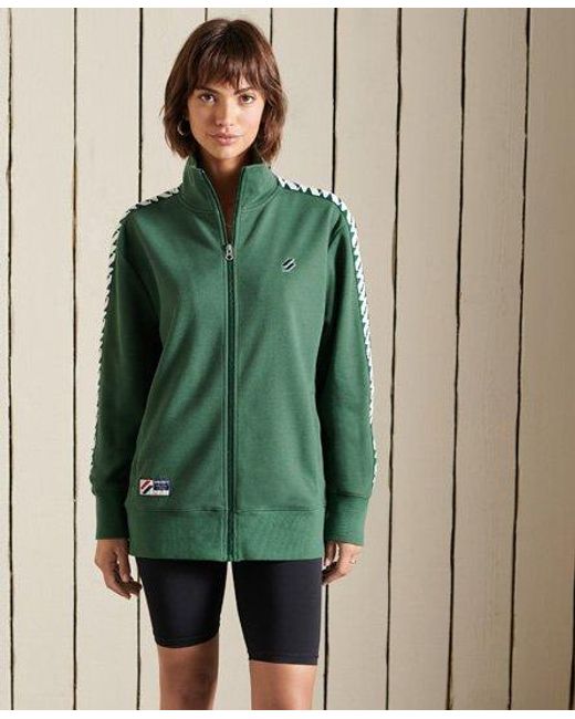 Superdry Green Code Oversized Tape Track Jacket Dark