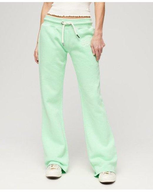 Superdry Green Neon Vintage Logo Low Rise Flare joggers
