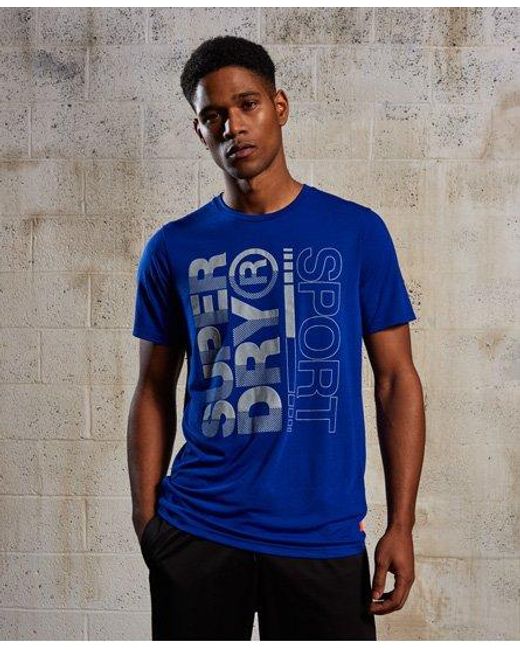 Superdry Blue Core Training Graphic T-Shirt Cobalt for men