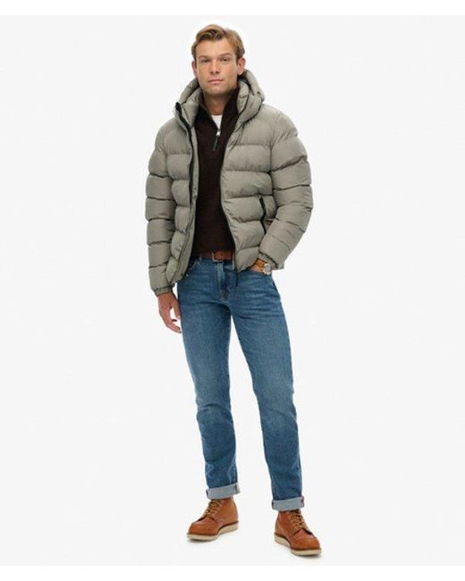 Superdry Green & Co Hooded Sports Puffer Jacket for men