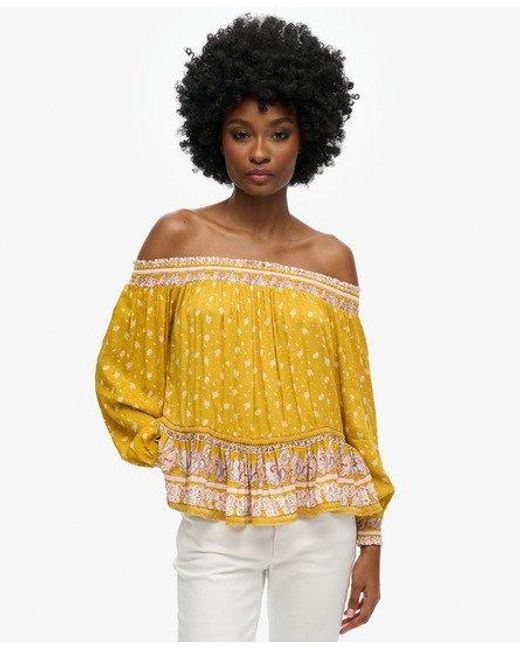Superdry Yellow Ameera Off The Shoulder Top