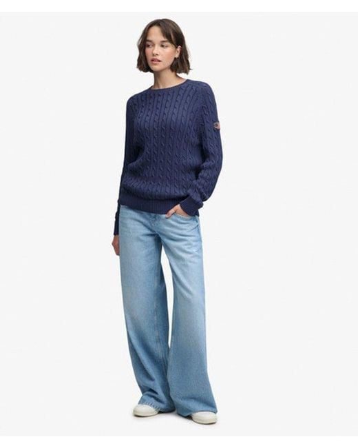Superdry Blue & Co Slouchy Cable Knit Jumper