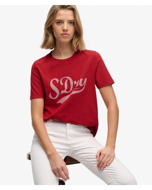 Superdry Red Varsity Script T-Shirt