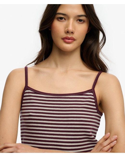 Superdry Black & Co Athletic Essentials Stripe Cami