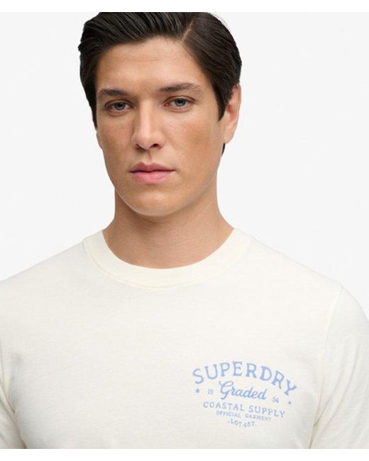 Superdry White Lo-Fi Dockside T-Shirt for men