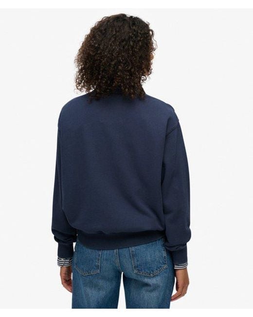 Superdry Blue Lo-Fi Outdoor Loose Sweatshirt