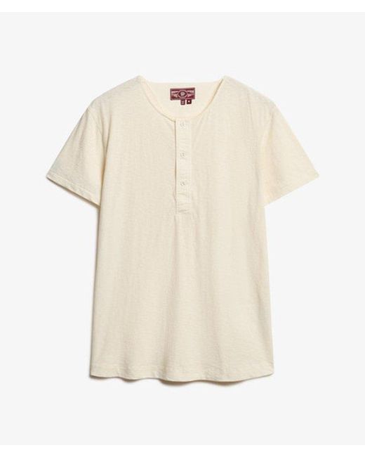 Superdry White The Merchant Store - Short Sleeve Grandad Top for men