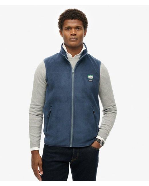 Superdry Blue Active Fleece Gilet for men