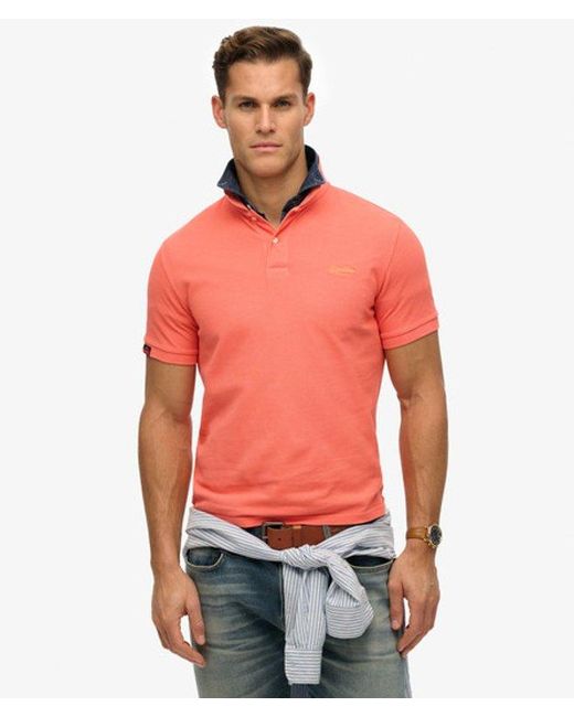 Superdry Red & Co Vintage Destroy Polo Shirt for men