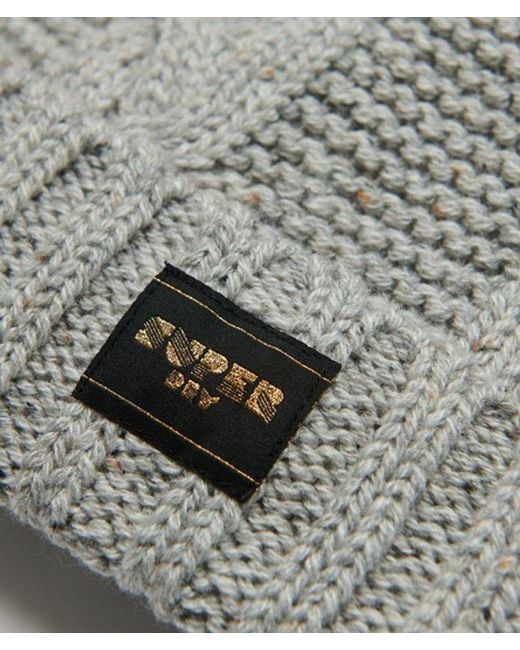 Superdry Gray & Co Cable Knit Beanie Hat