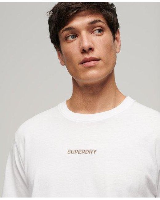T-shirt ample micro logo graphic Superdry pour homme en coloris White