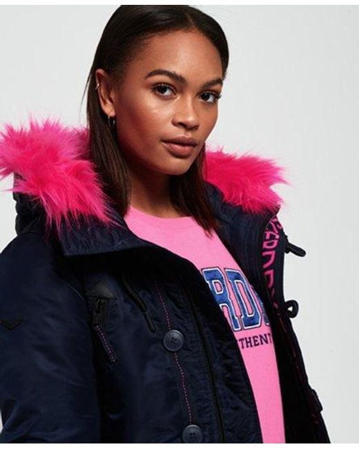 Superdry Blue Sdl-2 Parka Jacket /Fluro