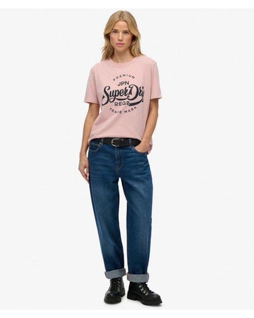Superdry Red Premium Script Entry T-shirt