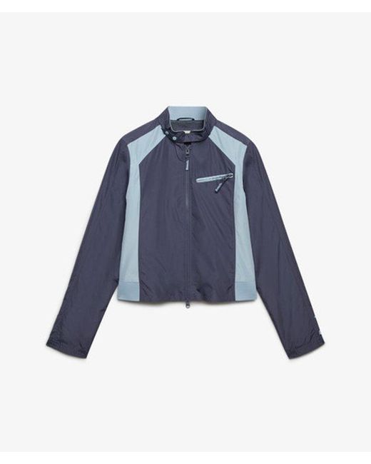 Superdry Blue Bench X & Co Bench Racer Shell Double Zip Jacket