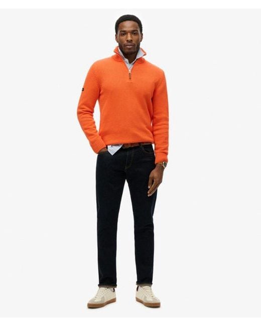 Superdry Orange & Co Cotton Classics Half-zip Knitted Jumper for men