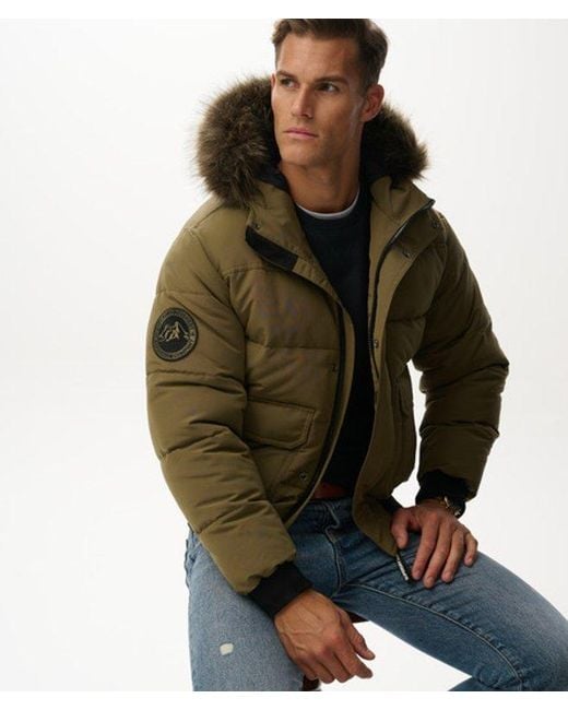 Superdry Green & Co Everest Hooded Puffer Bomber Jacket for men