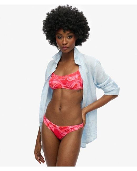 Superdry Cheeky Bikinibroekje Met Print in het Red
