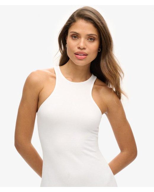 Superdry White Jersey Racer Mini Dress