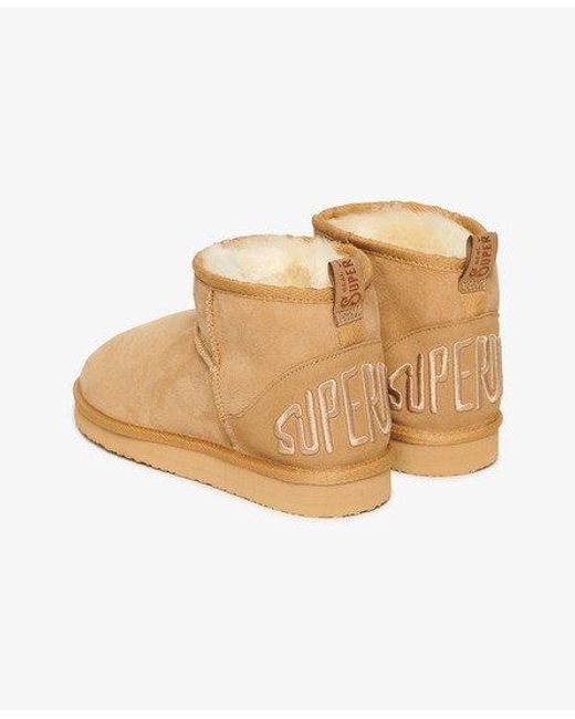 Mini bottes en daim sherpa Superdry en coloris Natural