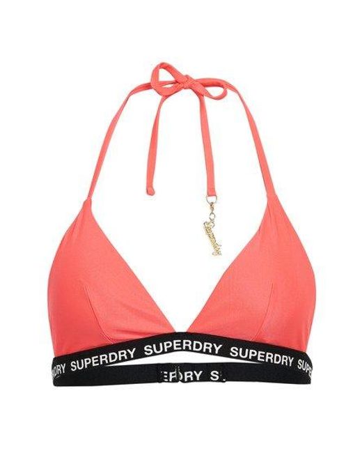 Superdry Pink Triangle Elastic Bikini Top