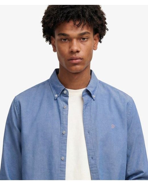 Superdry Blue & Co Classic Oxford Long Sleeve Shirt for men
