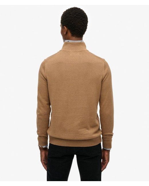 Superdry Natural & Co Essentials Cotton Half Zip Jumper for men