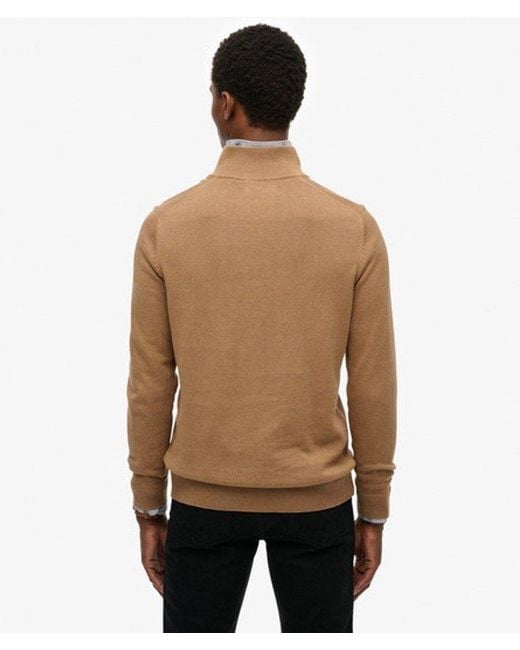 Homme Pull À Demi-Zip Essentials En Coton Taille Superdry pour homme en coloris Natural