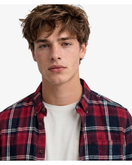 Superdry Red & Co Long Sleeve Cotton Lumberjack Shirt for men