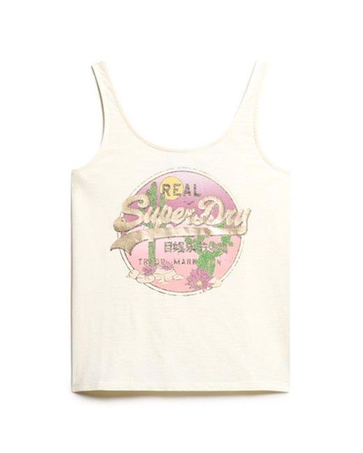 Superdry White & Co Vintage Logo Narrative Vest Top