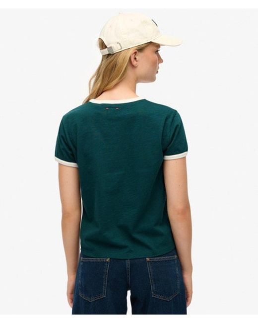 Superdry Green & Co Athletic Essential Ringer Fitted T-shirt