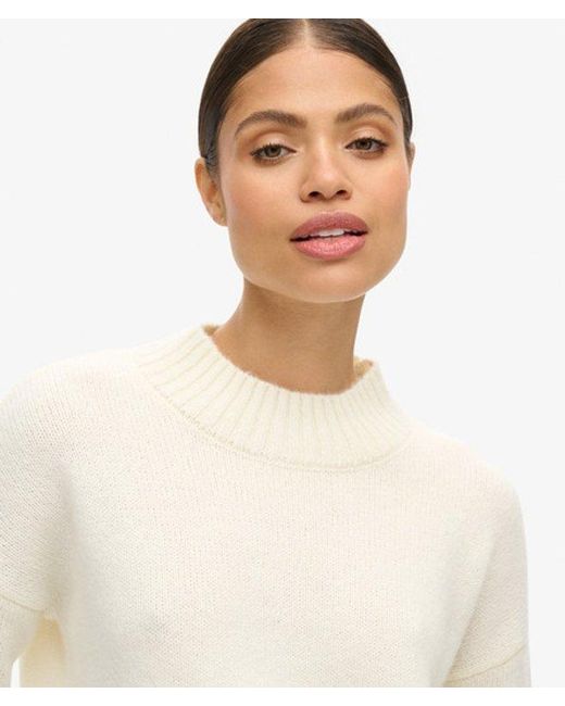 Superdry Natural Essential Mock Neck Jumper