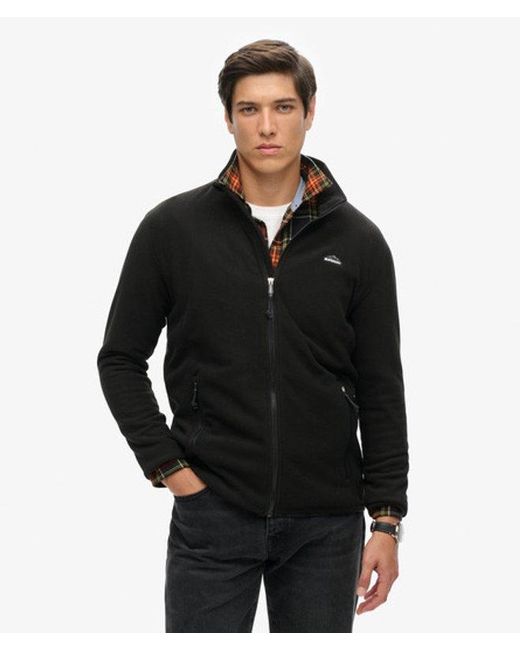 Superdry Black Polar Fleece Full Zip for men