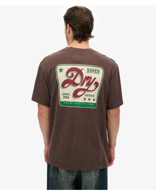 Superdry Brown & Co Tap Room Oversized T-shirt for men