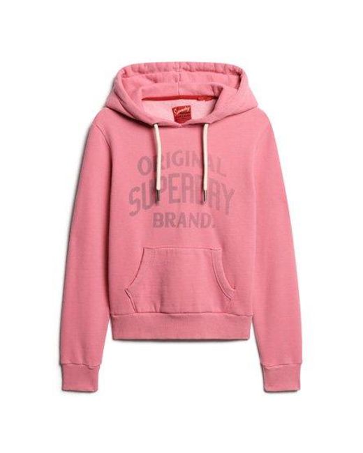 Superdry Pink Archive Script Graphic Hoodie