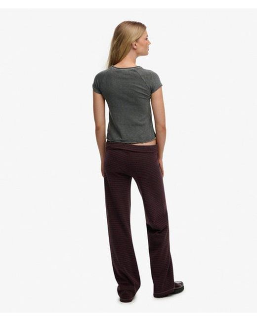Superdry Purple Athletic Essentials Fold Over joggers