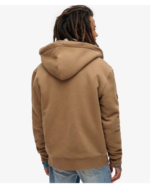 Superdry Brown & Co Borg Lined Zip Hoodie for men