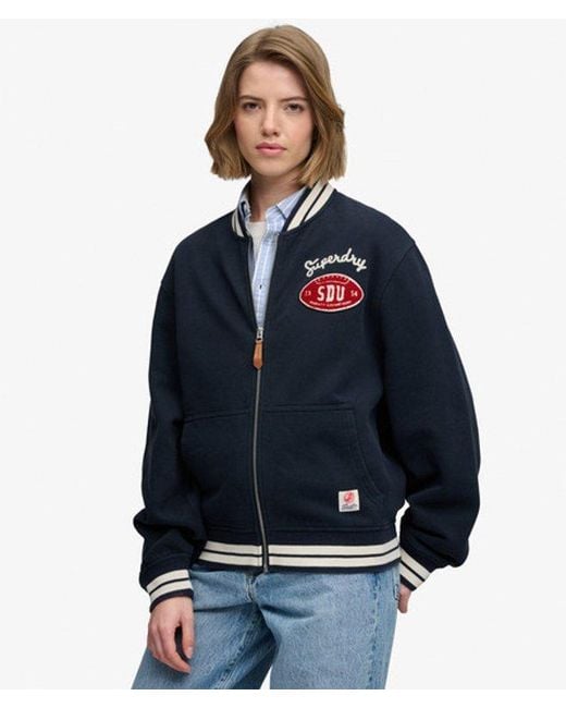 Superdry Blue & Co Country Club Jersey Bomber Jacket