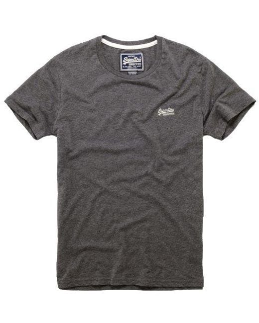 Superdry Gray Embroidered T-Shirt Quarry Marl Ecru for men
