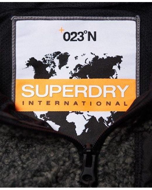 Gilet à capuche zippé en sherpa mountain Superdry pour homme en coloris Black