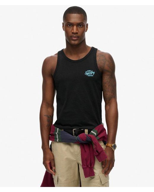 Superdry Black & Co Contrast Script Vest for men