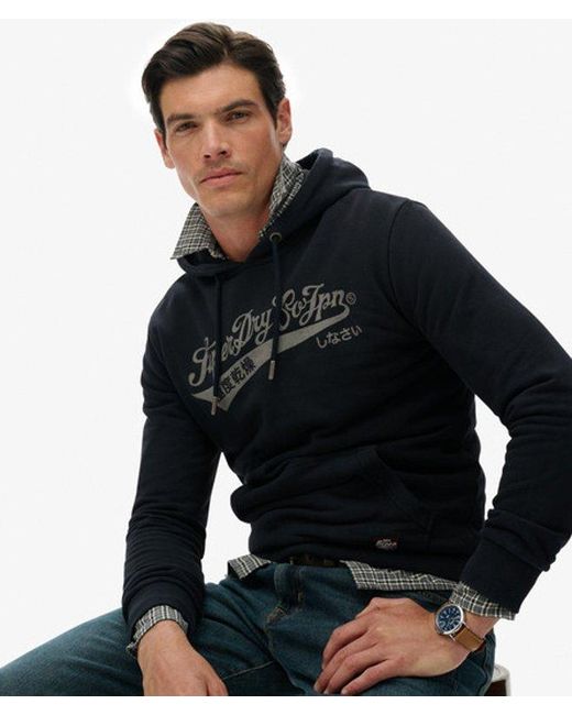 Superdry Blue & Co Heritage Brand Relaxed Hoodie for men