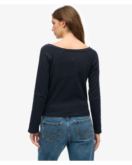 Superdry Blue & Co Bardot Off Shoulder Top