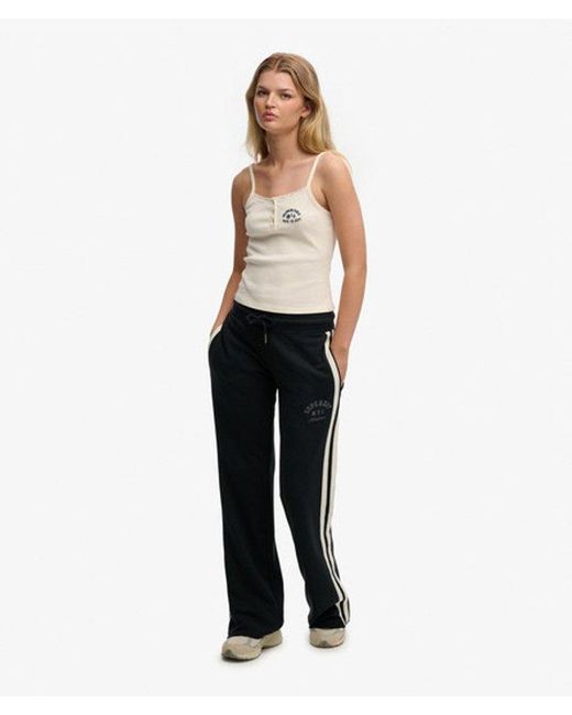 Superdry Blue Athletic Essentials Stripe Flare joggers