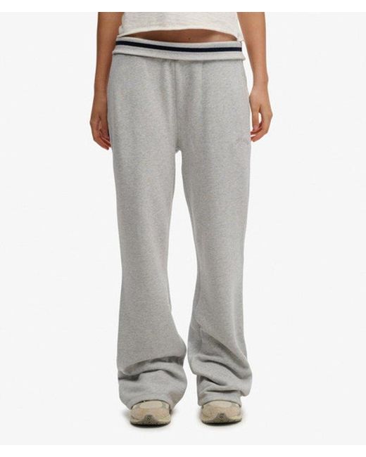 Superdry White Athletic Essentials Logo Low Rise Flare Jogger