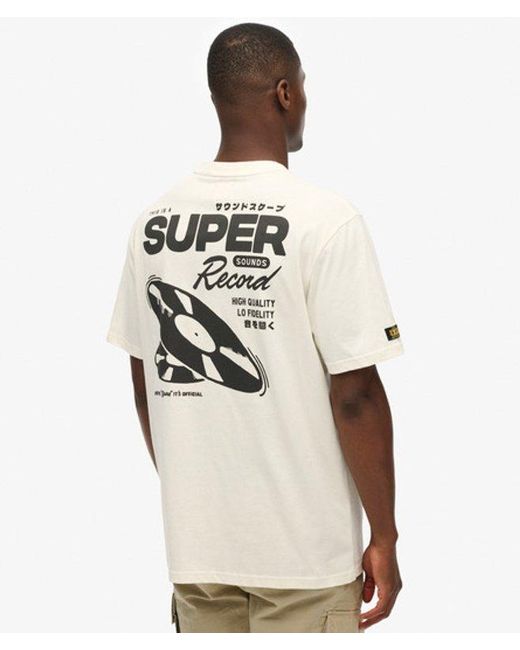 Superdry Natural Record Label Oversized T-shirt for men