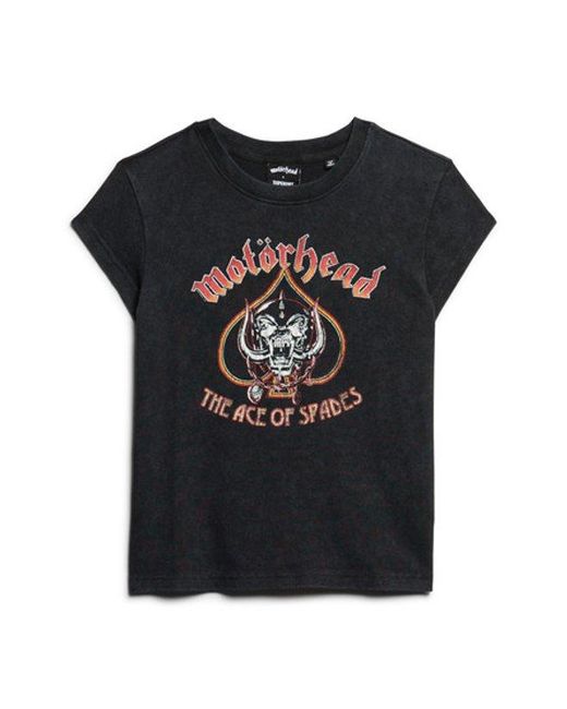 Superdry Black & Co Motörhead X & Co Cap Sleeve Band T-shirt