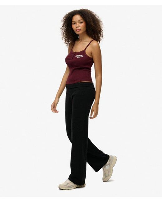 Superdry Black Athletic Essentials Fold Over Joggers