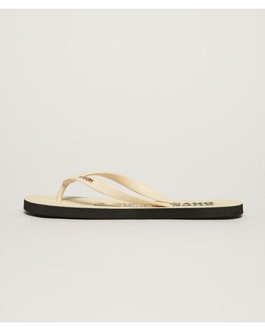 Superdry Metallic Studios Flip Flops Cream for men