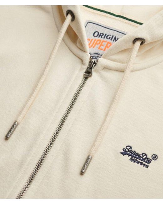 Superdry Natural & Co Essential Logo Half Brushed Zip Hoodie for men
