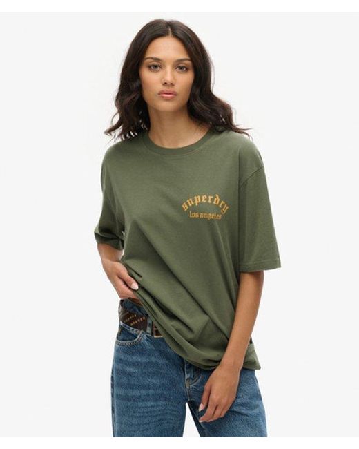 Superdry Green & Co Oversized Tattoo Back Graphic T-shirt